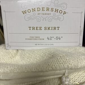 Wondershop 48" Marled Knit Christmas Tree Skirt with Tassels Ivory